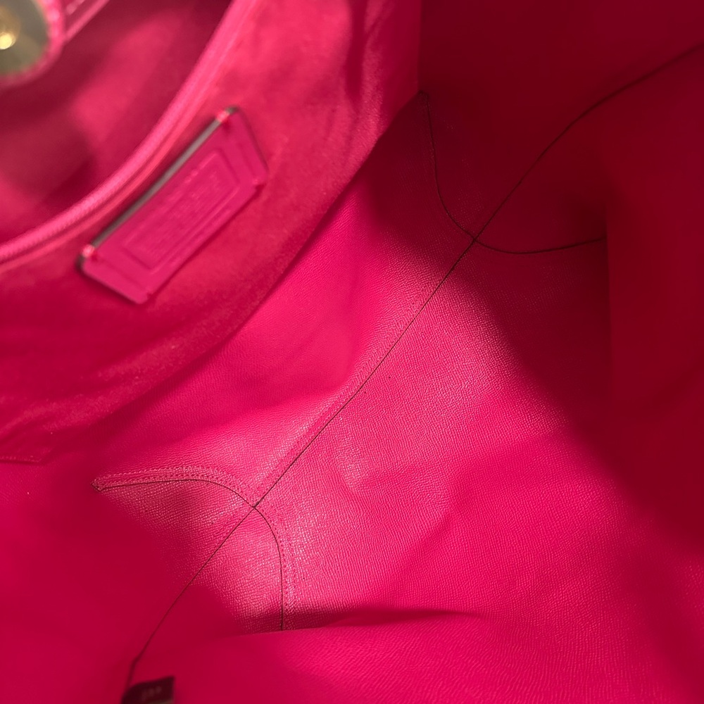 EUC…Coach Signature Canvas Tote Bag - Tan and Pink - Picture 11 of 15